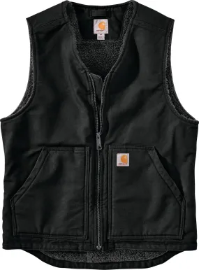 104394 Relaxed Fit Washed Duck Sherpa-Lined Vest