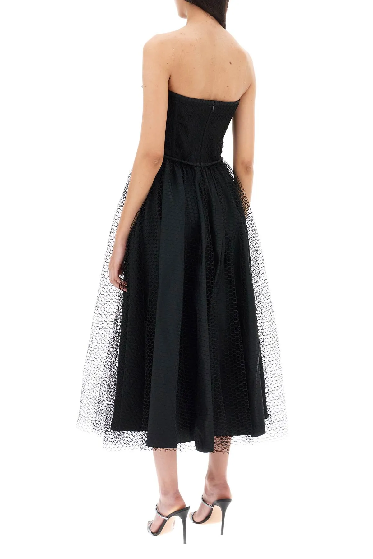 1913 dresscode midi mesh bustier dress