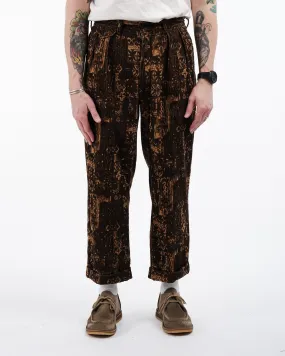 2 Pleats Trousers Corduroy Print Brown