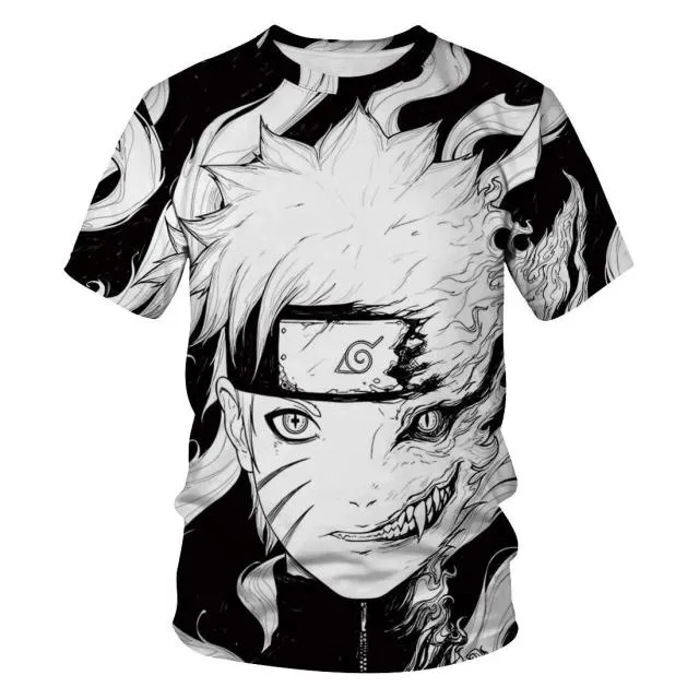 3D T-Shirt Nerutoes Animation Boys Girls Kids Short Sleeve Tshirt Cool Fashion Summer Mens Women Street Clothing Tops