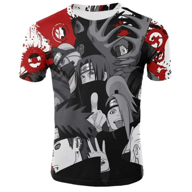 3D T-Shirt Nerutoes Animation Boys Girls Kids Short Sleeve Tshirt Cool Fashion Summer Mens Women Street Clothing Tops