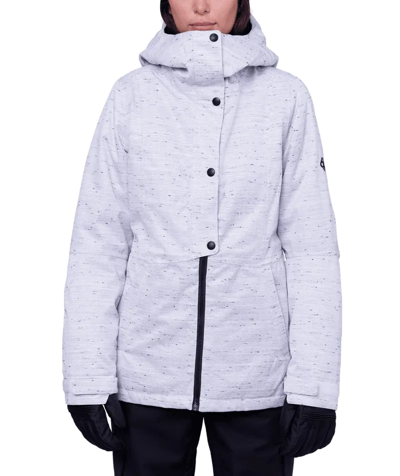 686 Women's Rumor Insulated Snowboard Jacket White Slub 2024