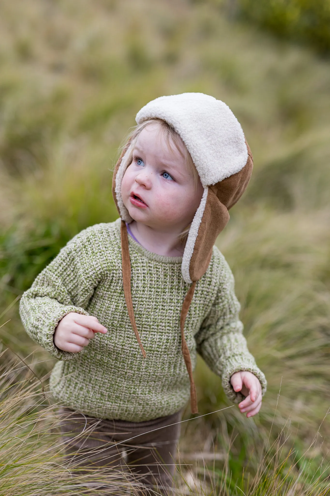 Acorn Aviator Cord Beanie - Chestnut