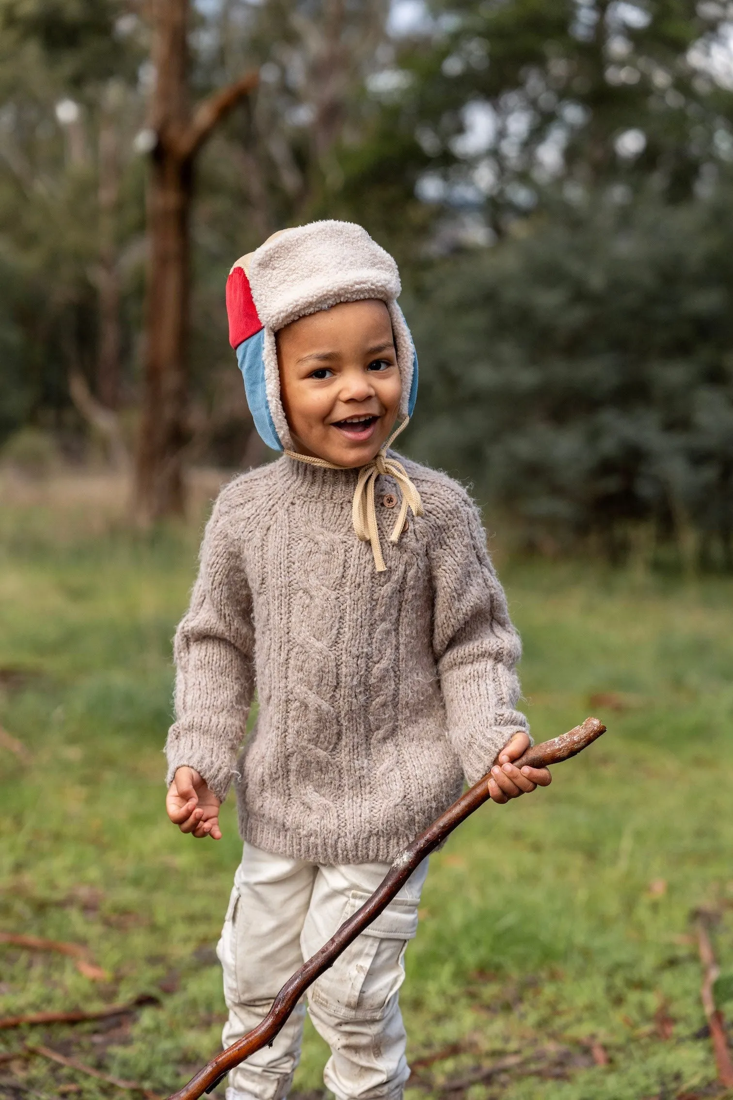 Acorn Aviator Cord Beanie - Multi