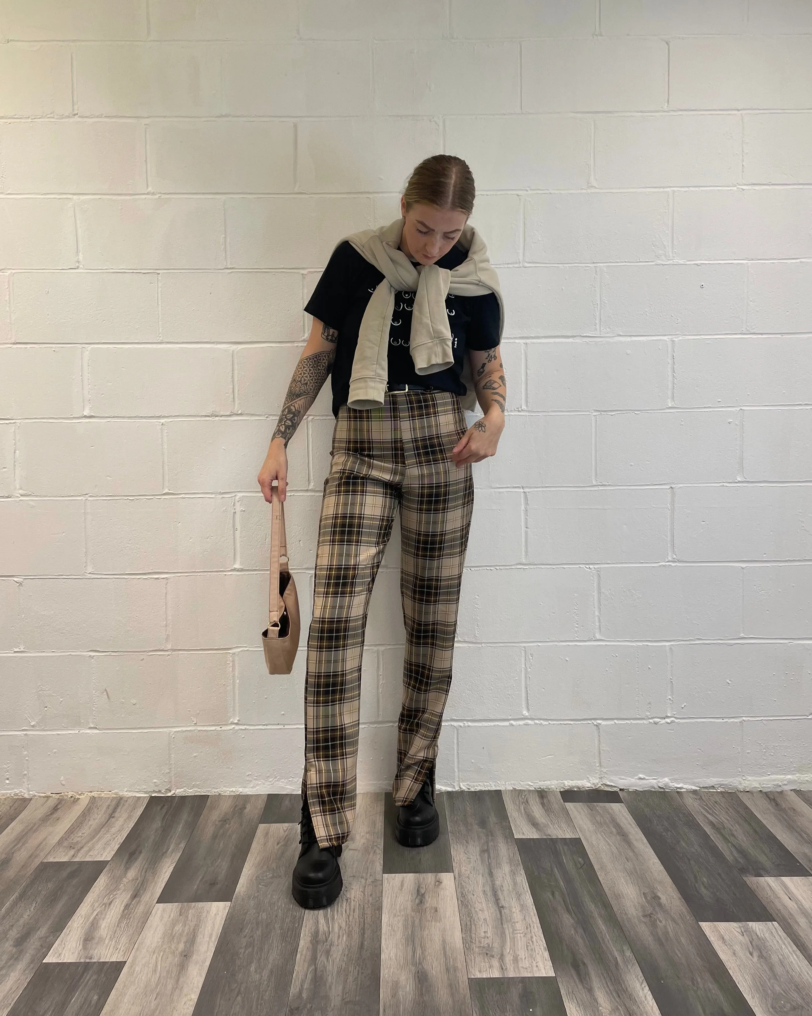 Adult Brown Tartan Trousers