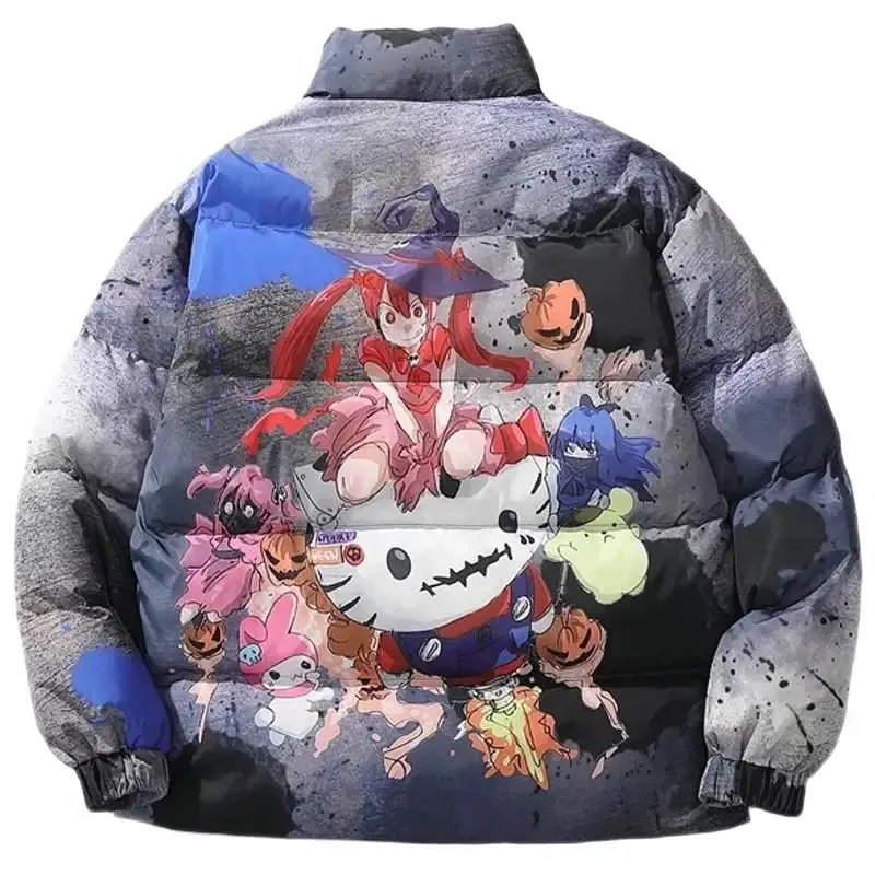 Aesthetic Long Sleeve Cartoon Print Bomber Jacket