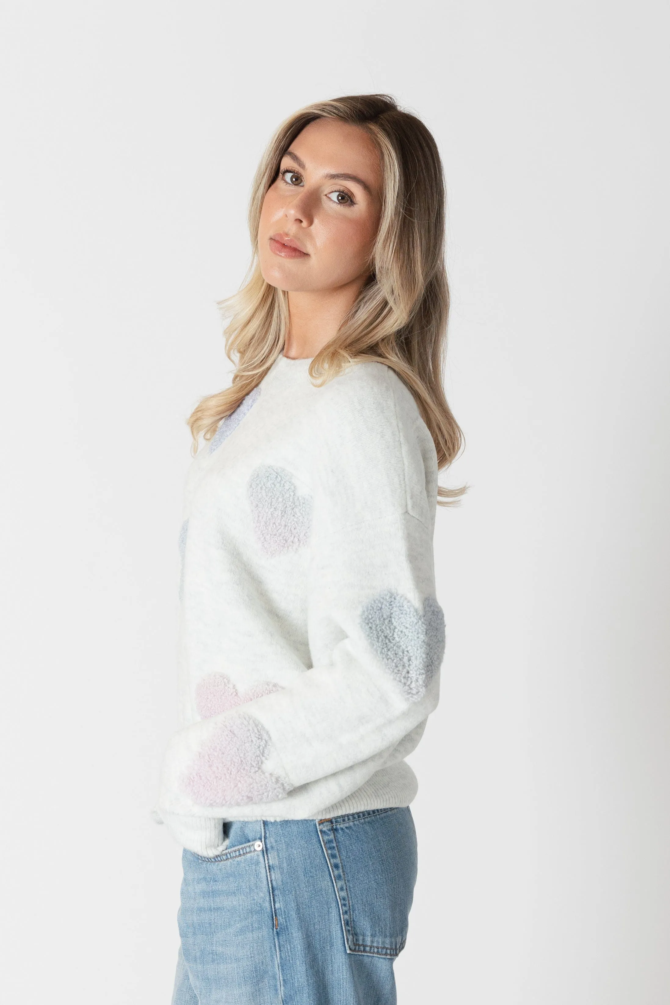 Ajax Eco Sherpa Heart Sweater