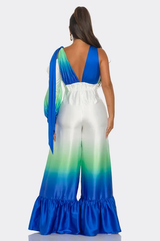 Alllure- Satin Ombre Jumpsuit