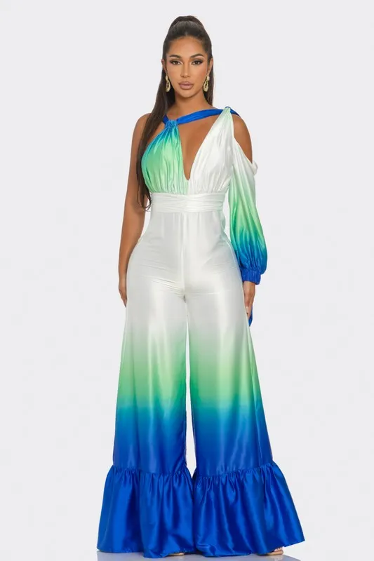 Alllure- Satin Ombre Jumpsuit