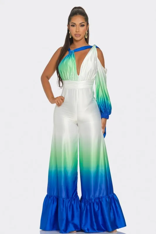 Alllure- Satin Ombre Jumpsuit