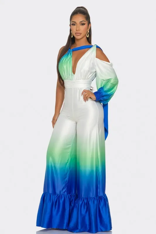 Alllure- Satin Ombre Jumpsuit