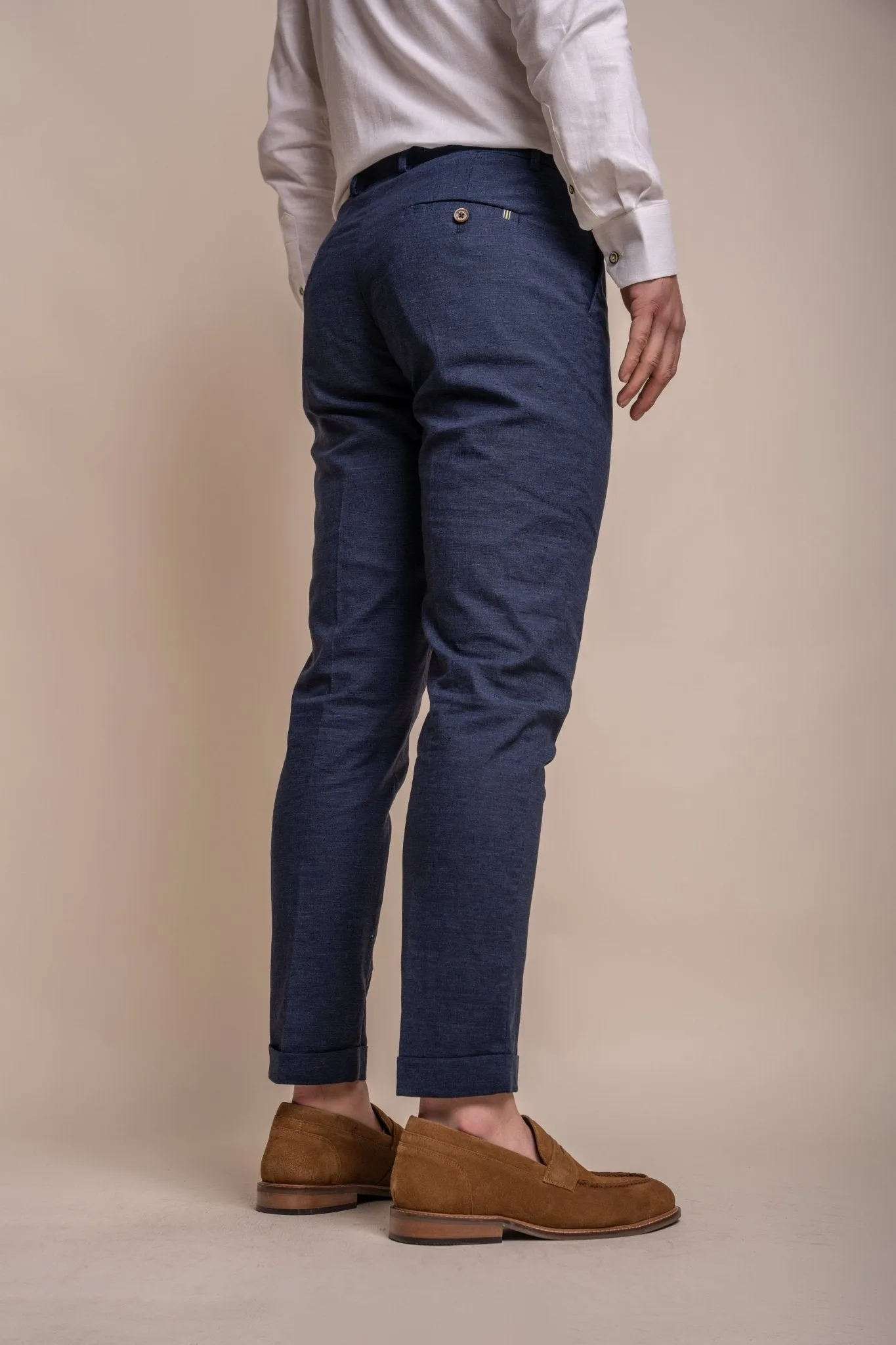 Alvari Navy Linen Trousers