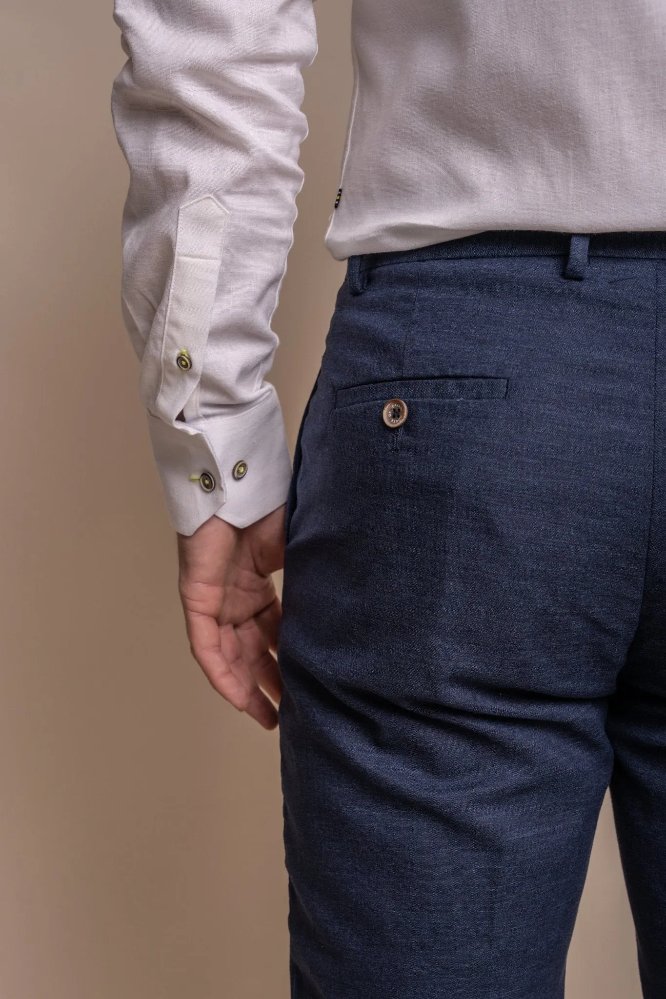 Alvari Navy Linen Trousers