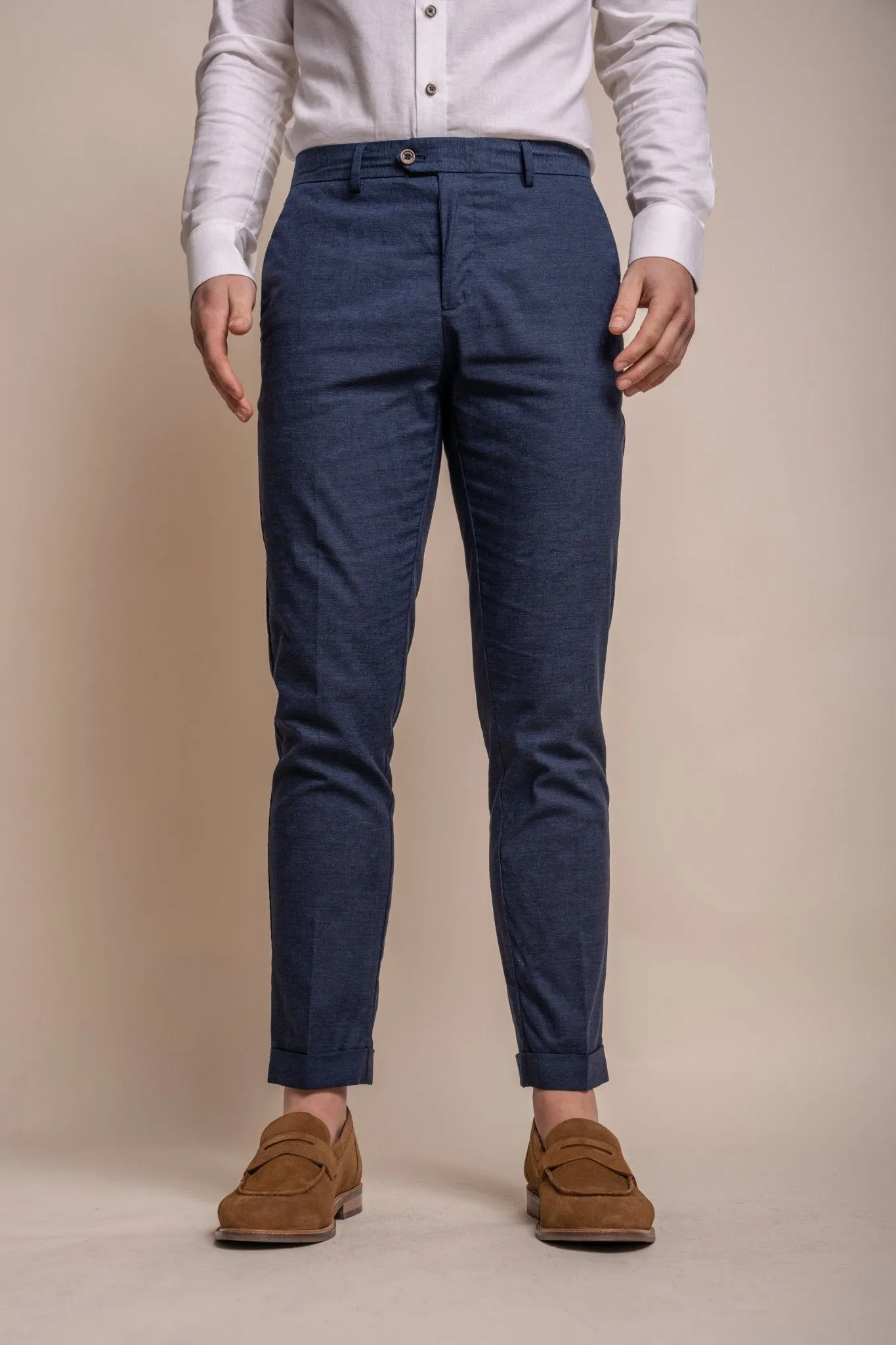 Alvari Navy Linen Trousers