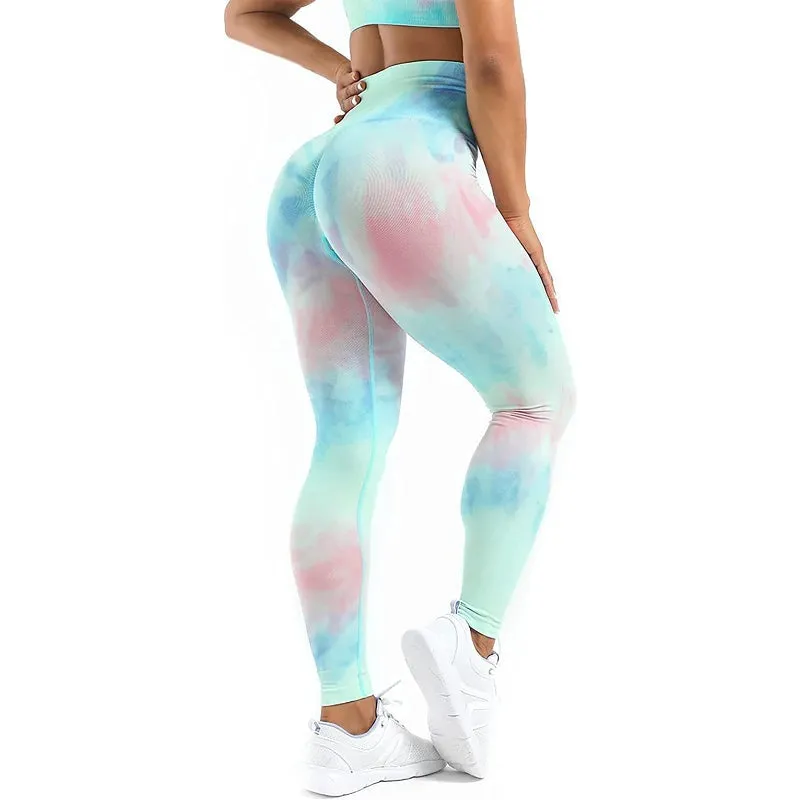 Angel Tie Dye Seamless Workout Leggings