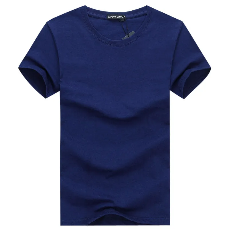 Arrival Style Short Sleeve Men solid color cotton t-shirt plus size