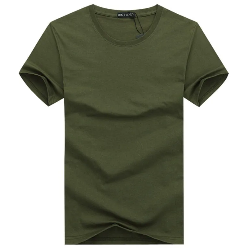 Arrival Style Short Sleeve Men solid color cotton t-shirt plus size