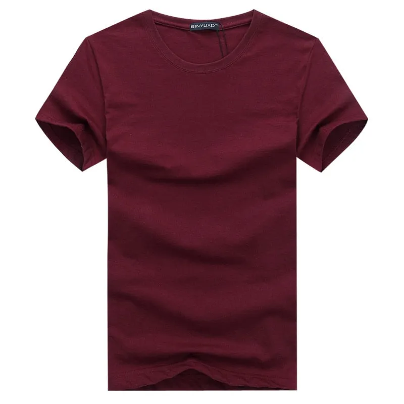 Arrival Style Short Sleeve Men solid color cotton t-shirt plus size