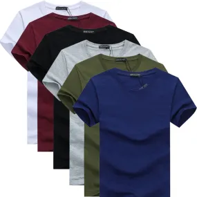 Arrival Style Short Sleeve Men solid color cotton t-shirt plus size