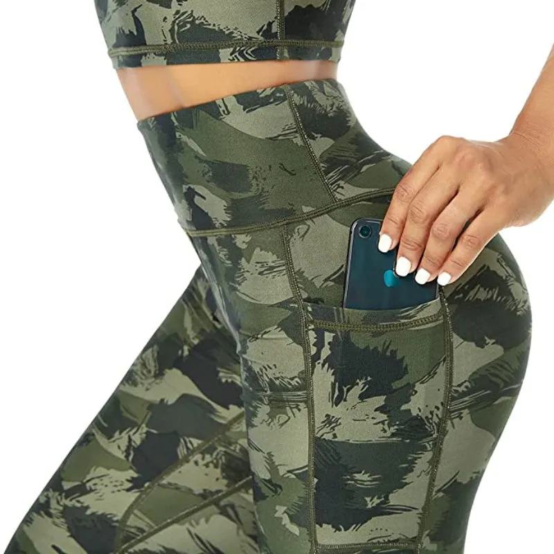 Athena Camo Side Pockets Gym Leggings