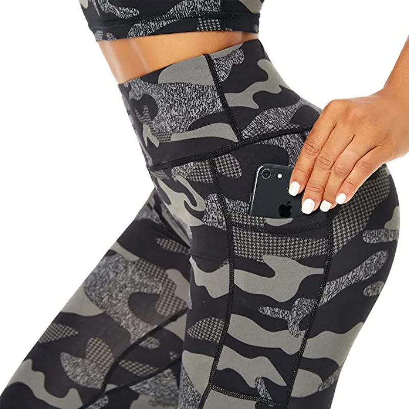 Athena Camo Side Pockets Gym Leggings