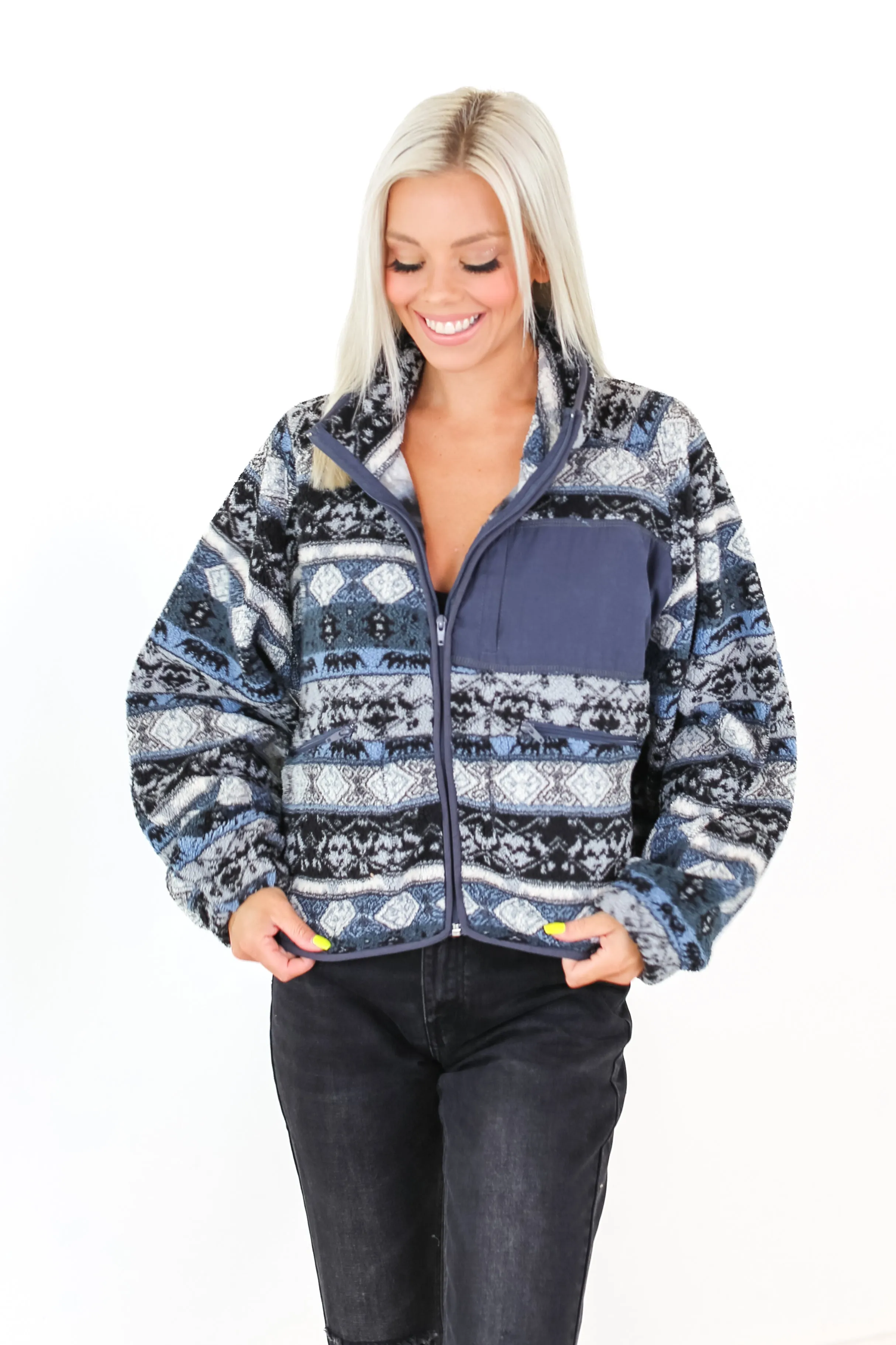 Aztec Sherpa Jacket - 2 Colors