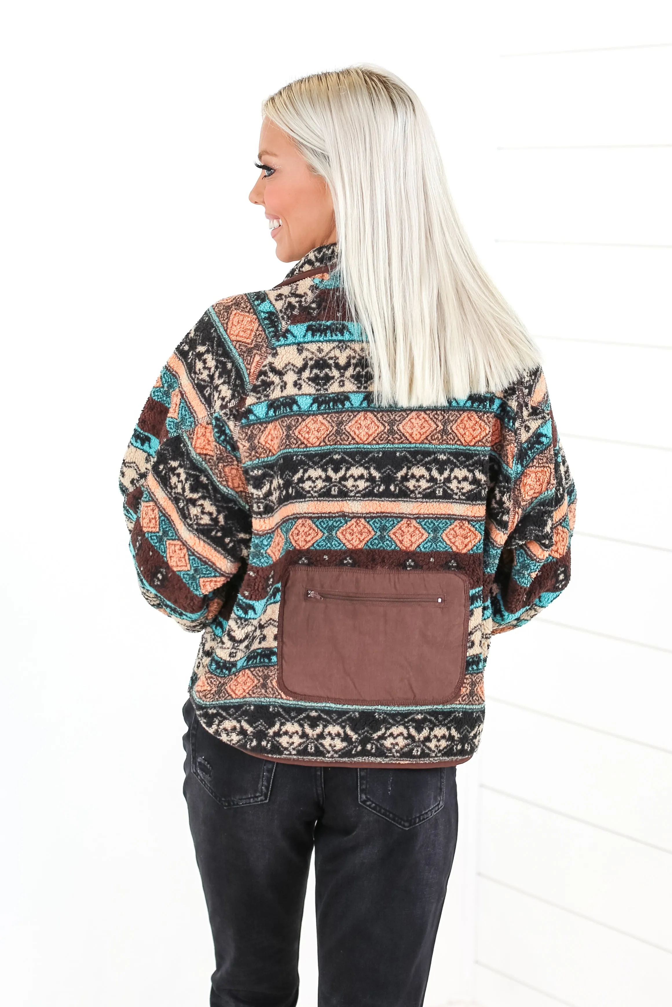 Aztec Sherpa Jacket - 2 Colors