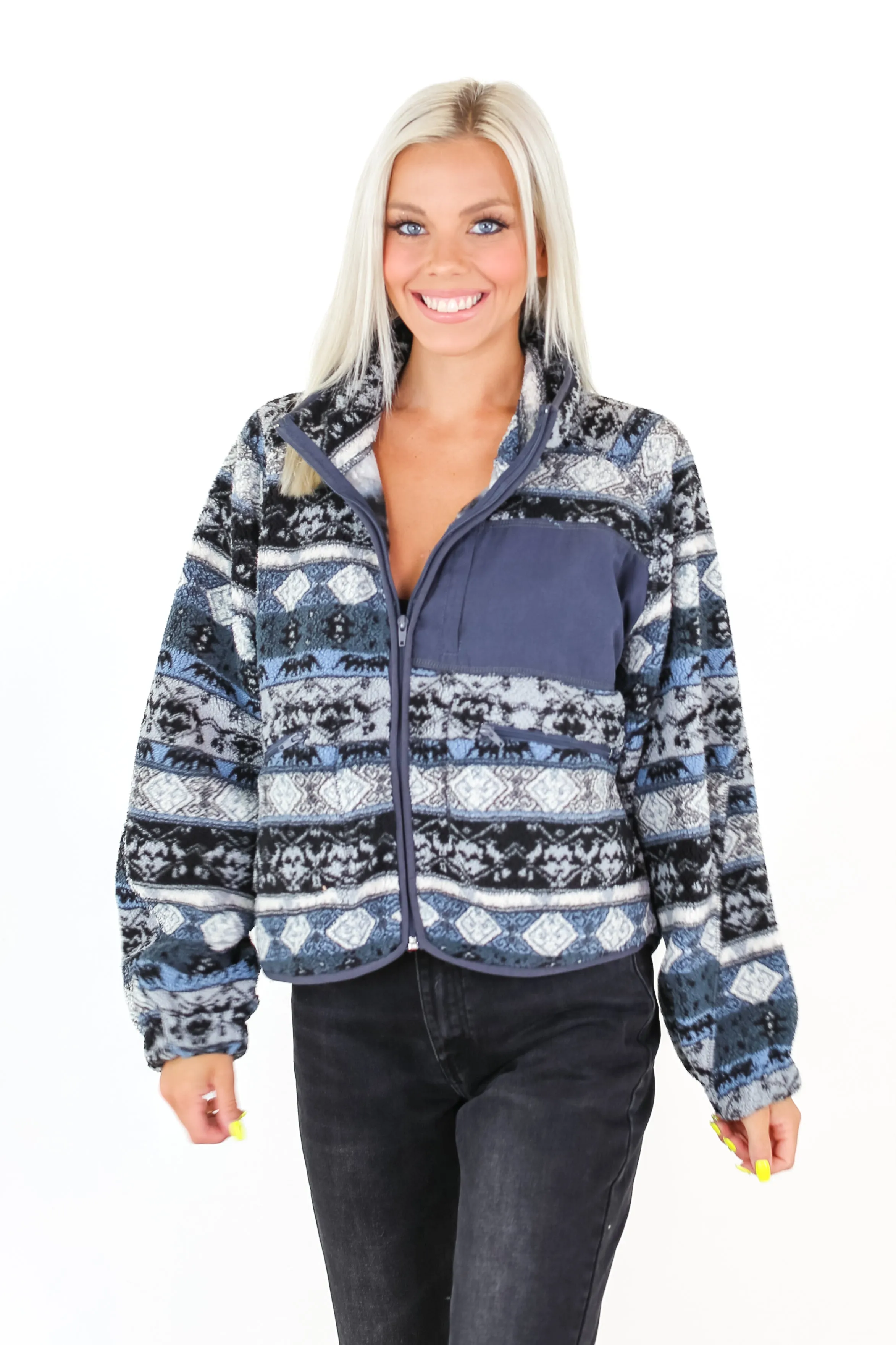 Aztec Sherpa Jacket - 2 Colors