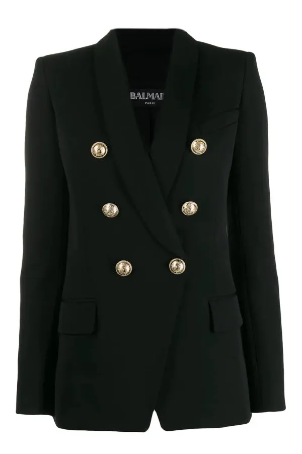 Balmain Longline Wool Blazer - Black