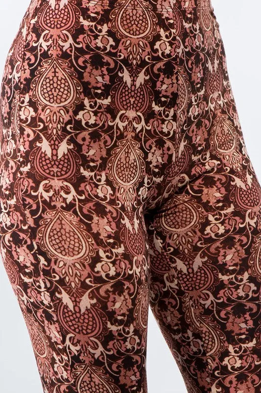 Baroque Burgundy Flared Long Pants