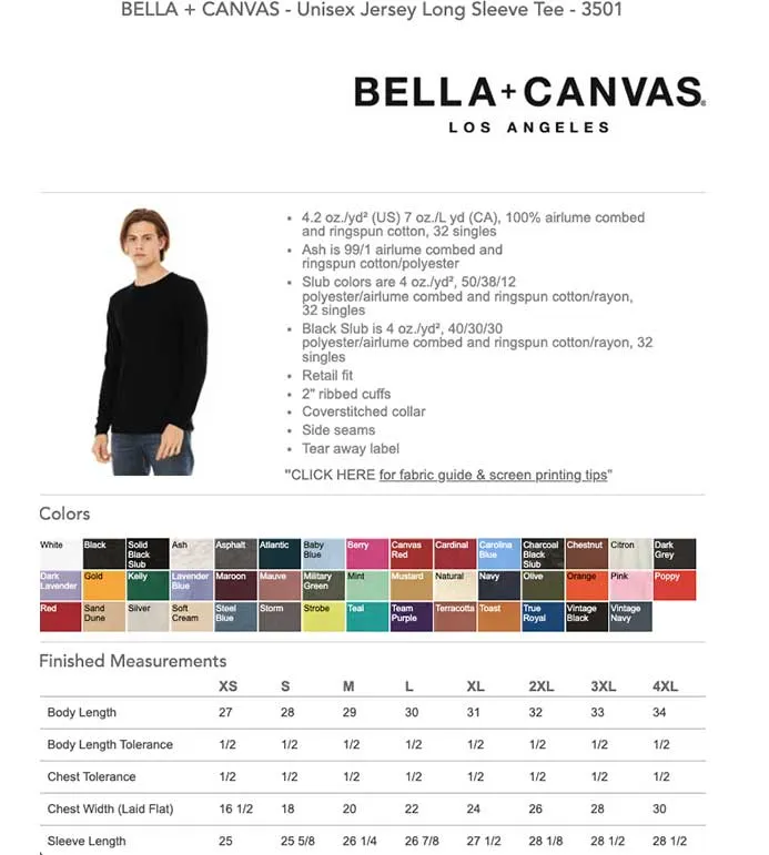 Bella   Canvas Men's Long Sleeve T-Shirt