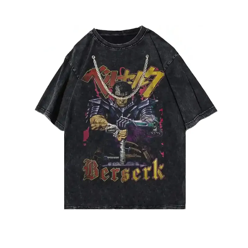 Berserk Retro Anime Necklace Round Neck T Shirt