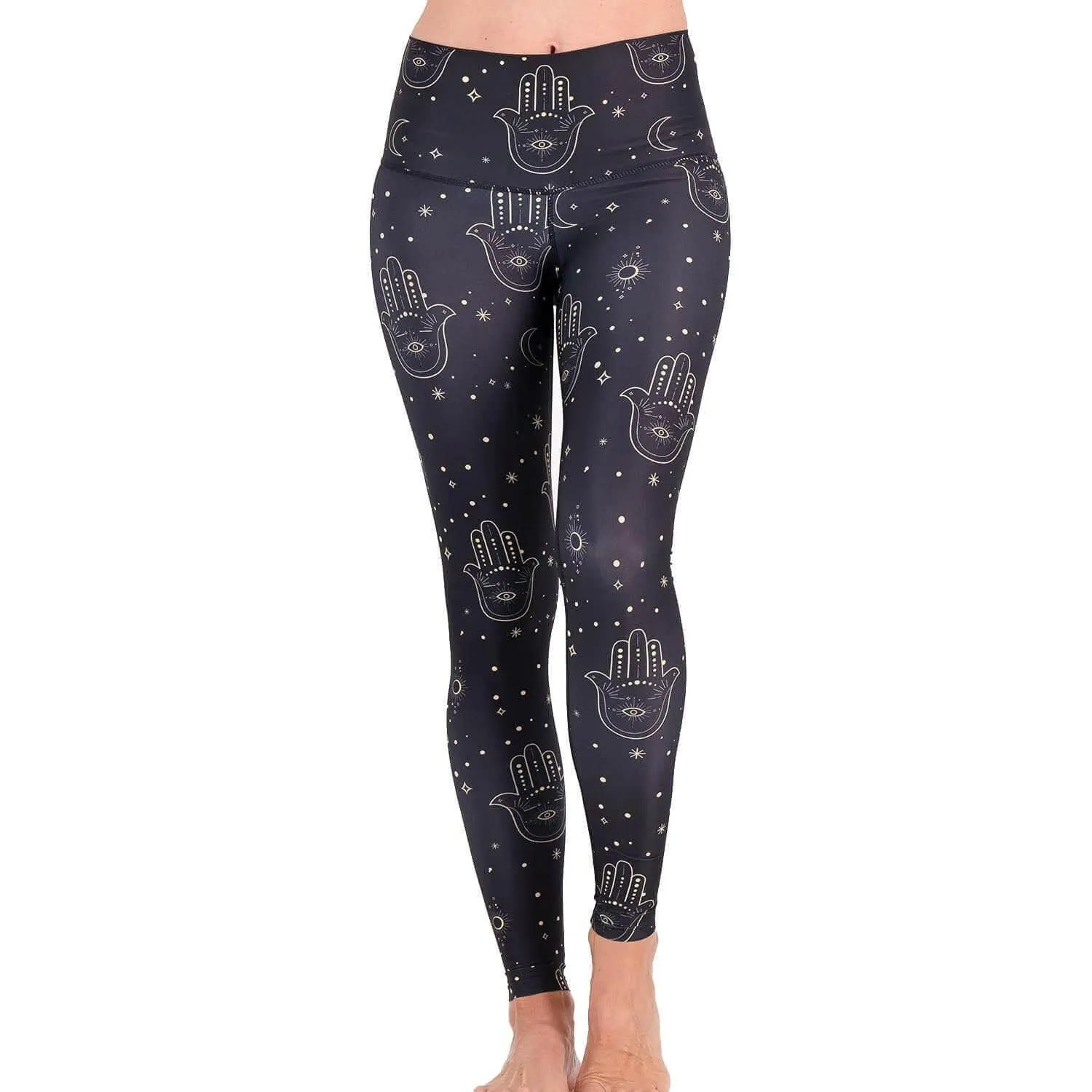 Black Hamsa print leggings