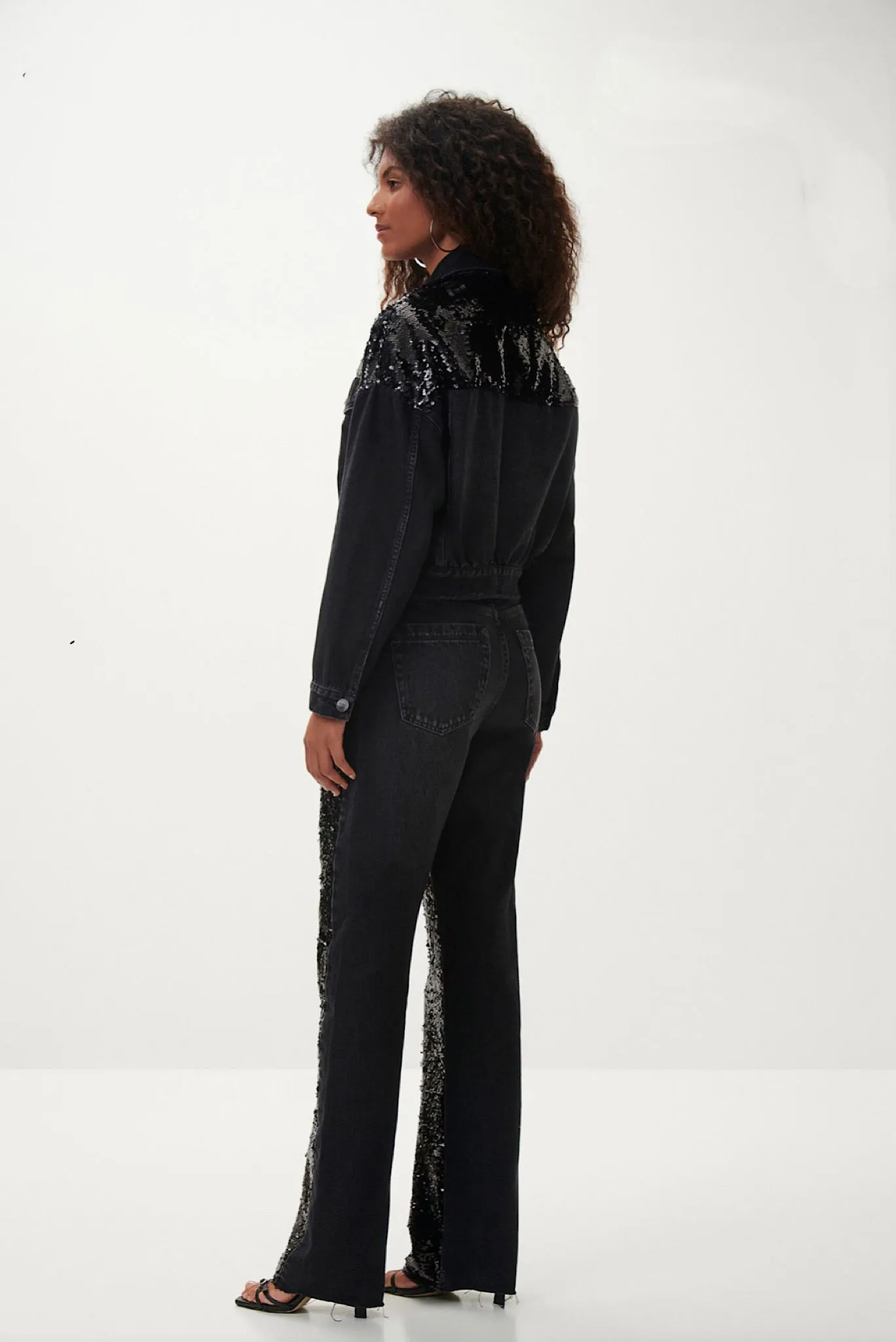 Black Sequined Jean Jacket