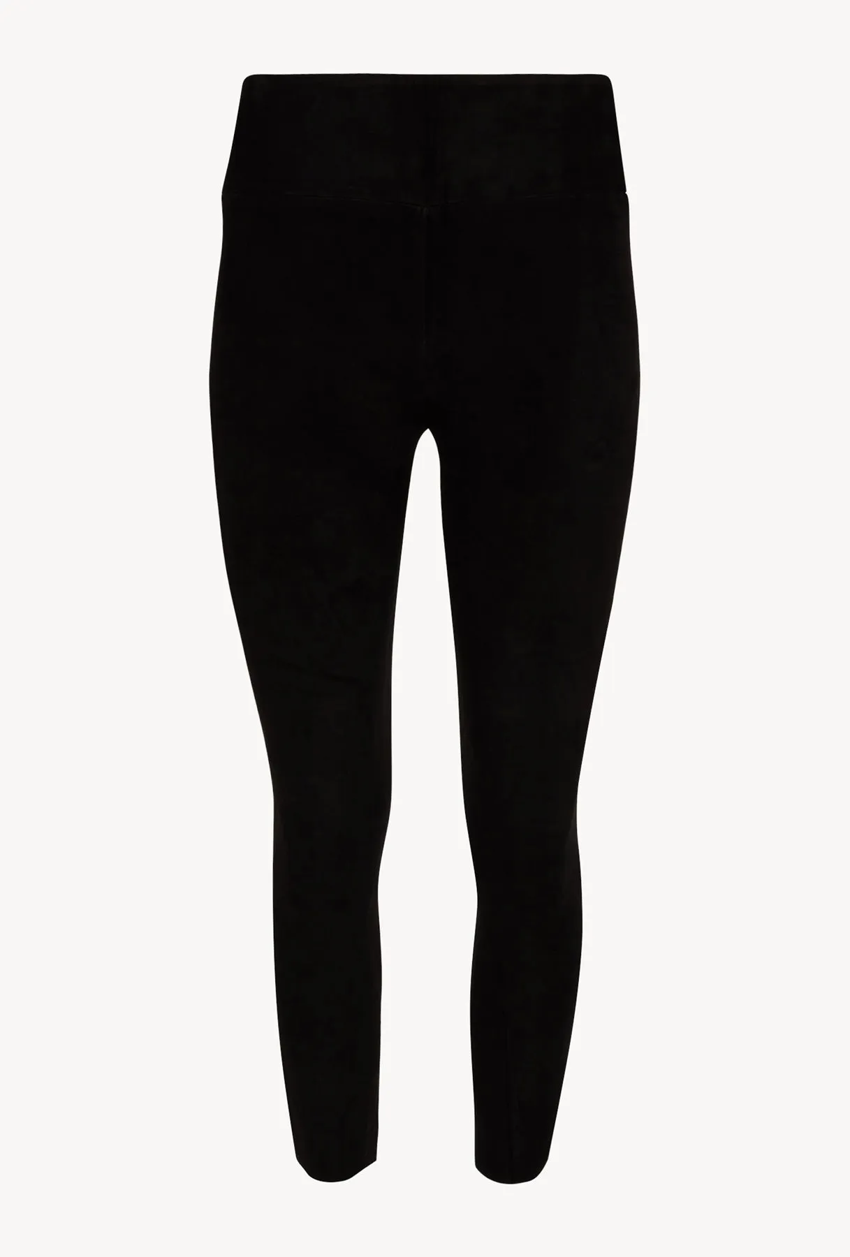 Black Suede Crop Leggings