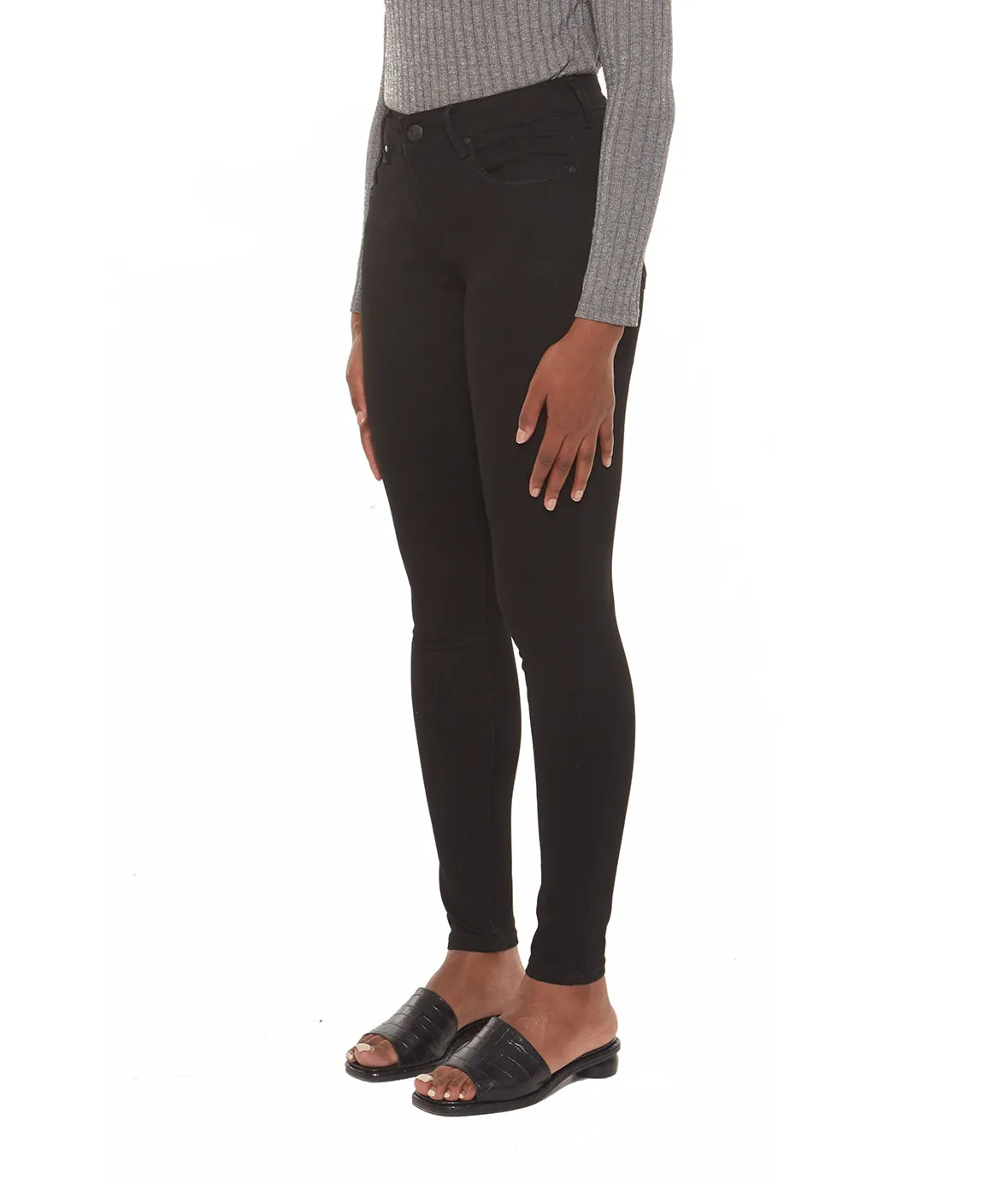 Blair-BLK Mid-Rise Skinny Jeans