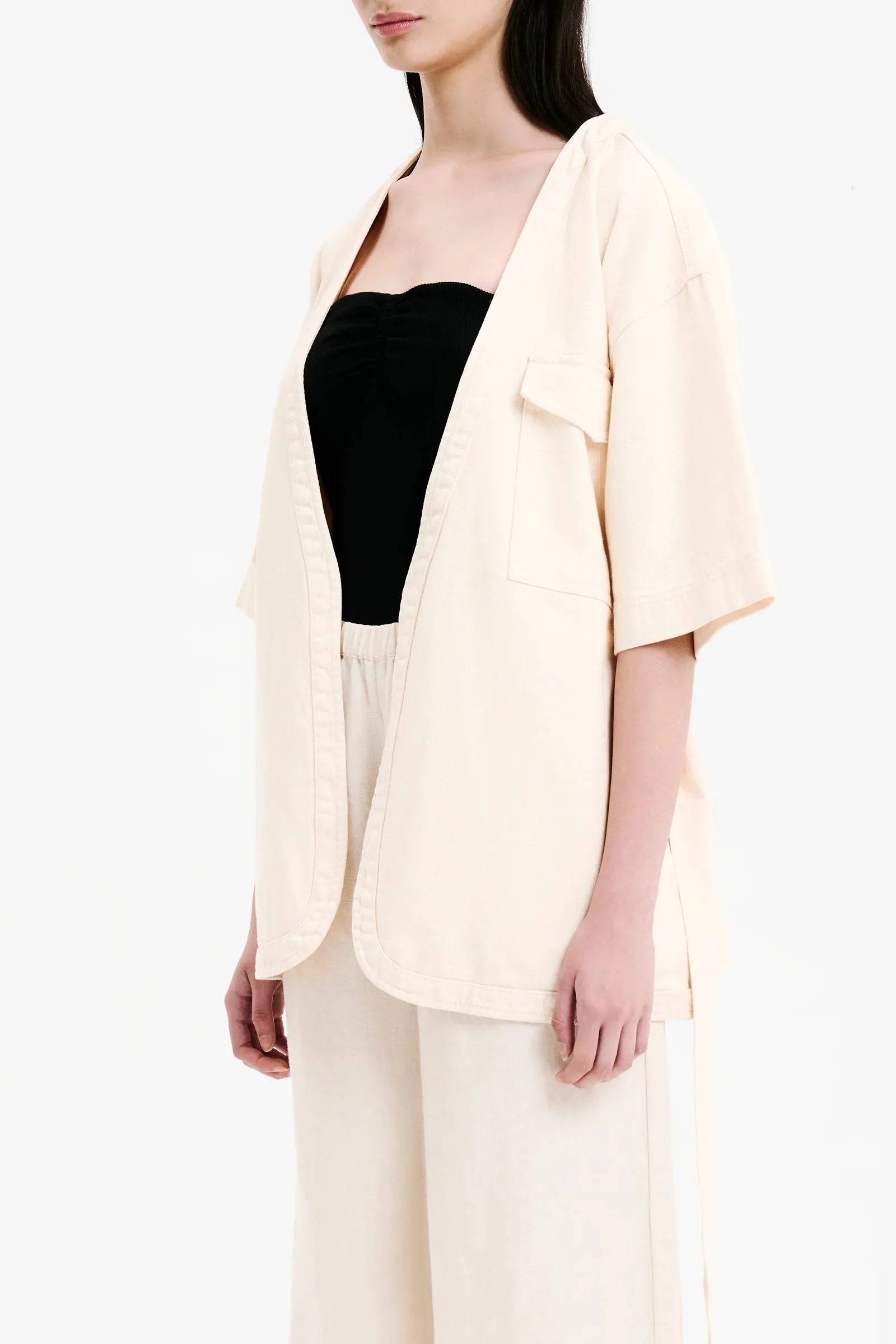 Blaise Tie Front Jacket Cloud