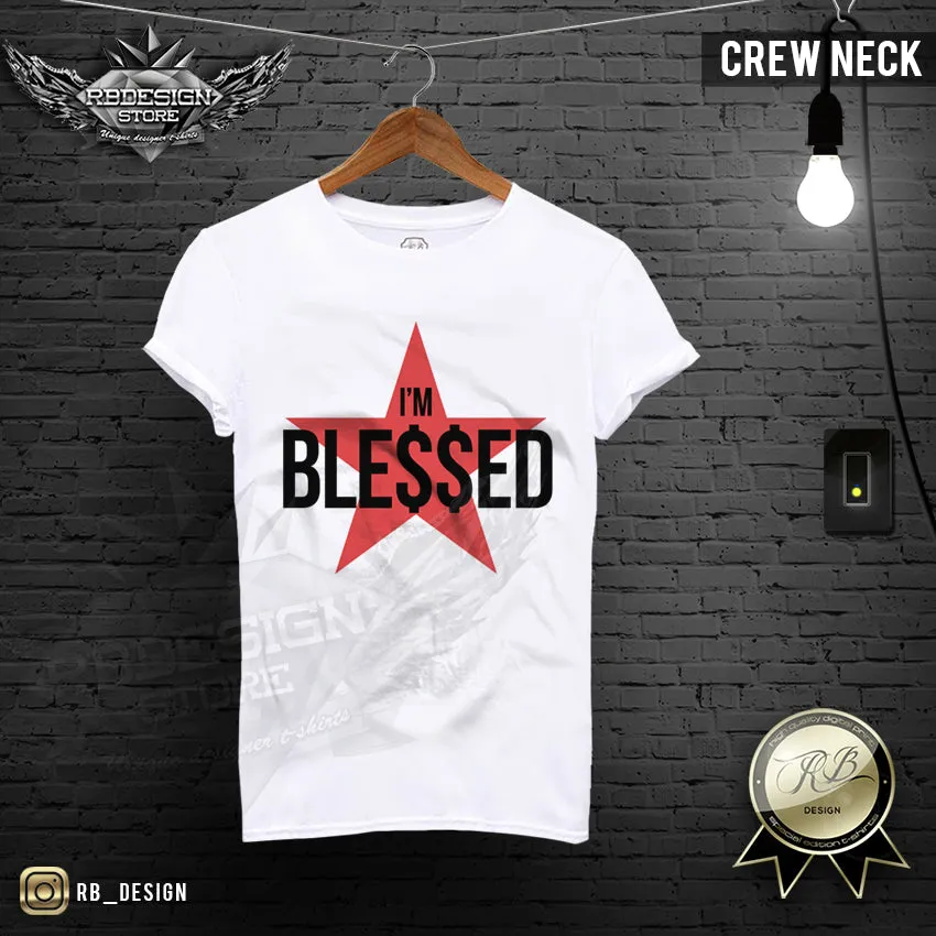 Blessed Men's T-shirt Scoop Neck Dollar Sign MD744 RED