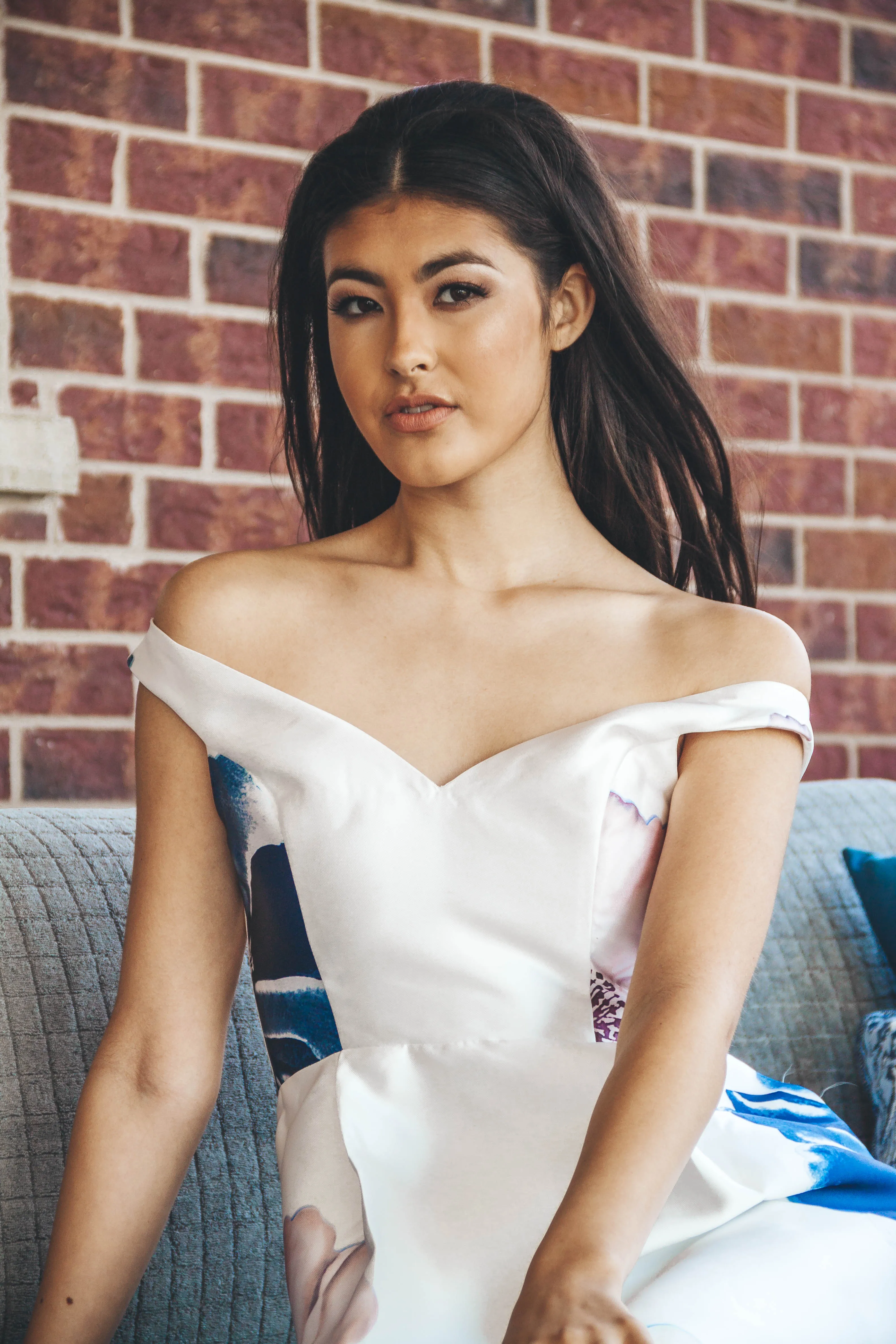 Blue and White Floral Dress