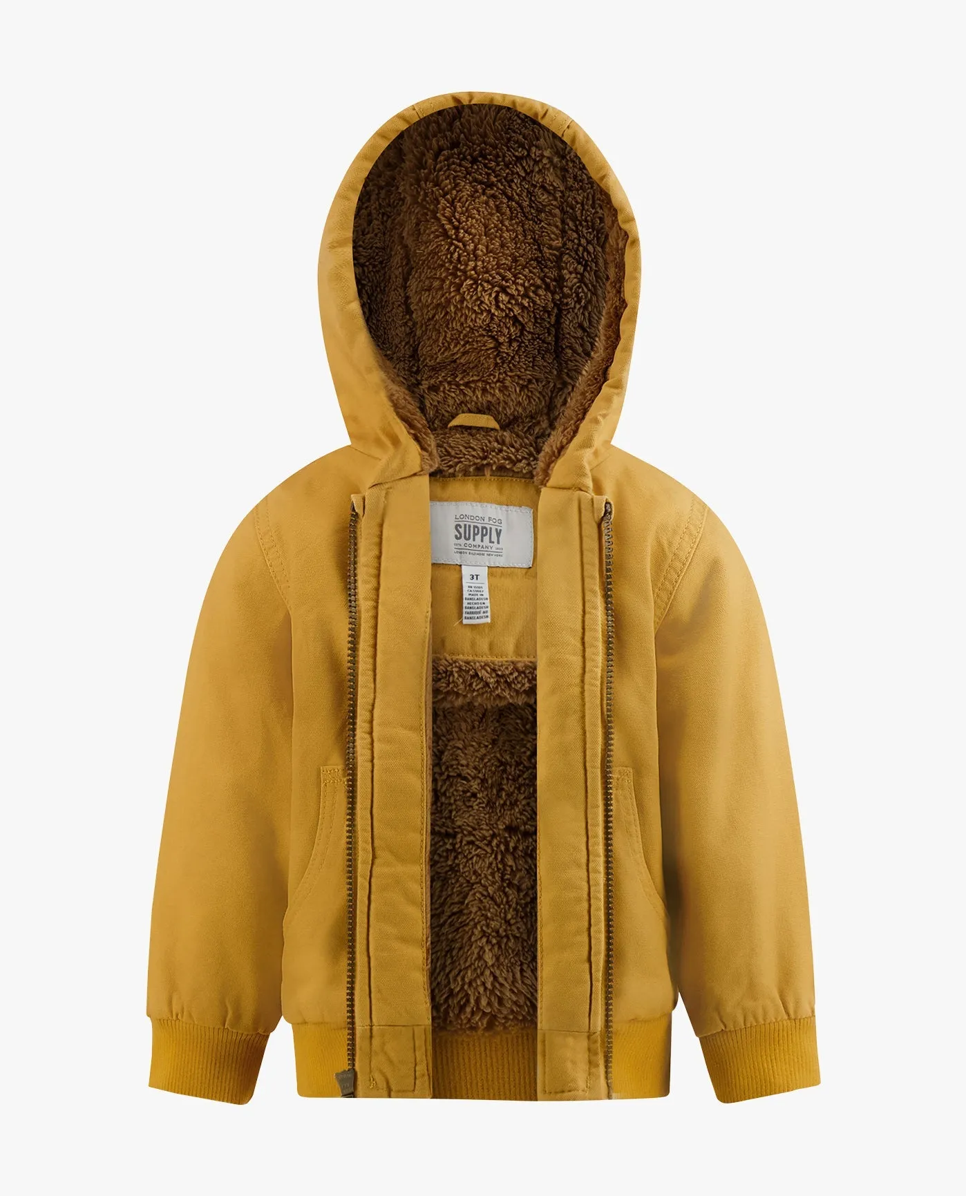 BOYS ZIP-FRONT HOODED BOMBER