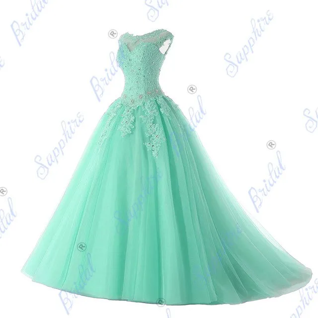 Bridal Long Party Gowns Open Back Coral Quinceanera Dress