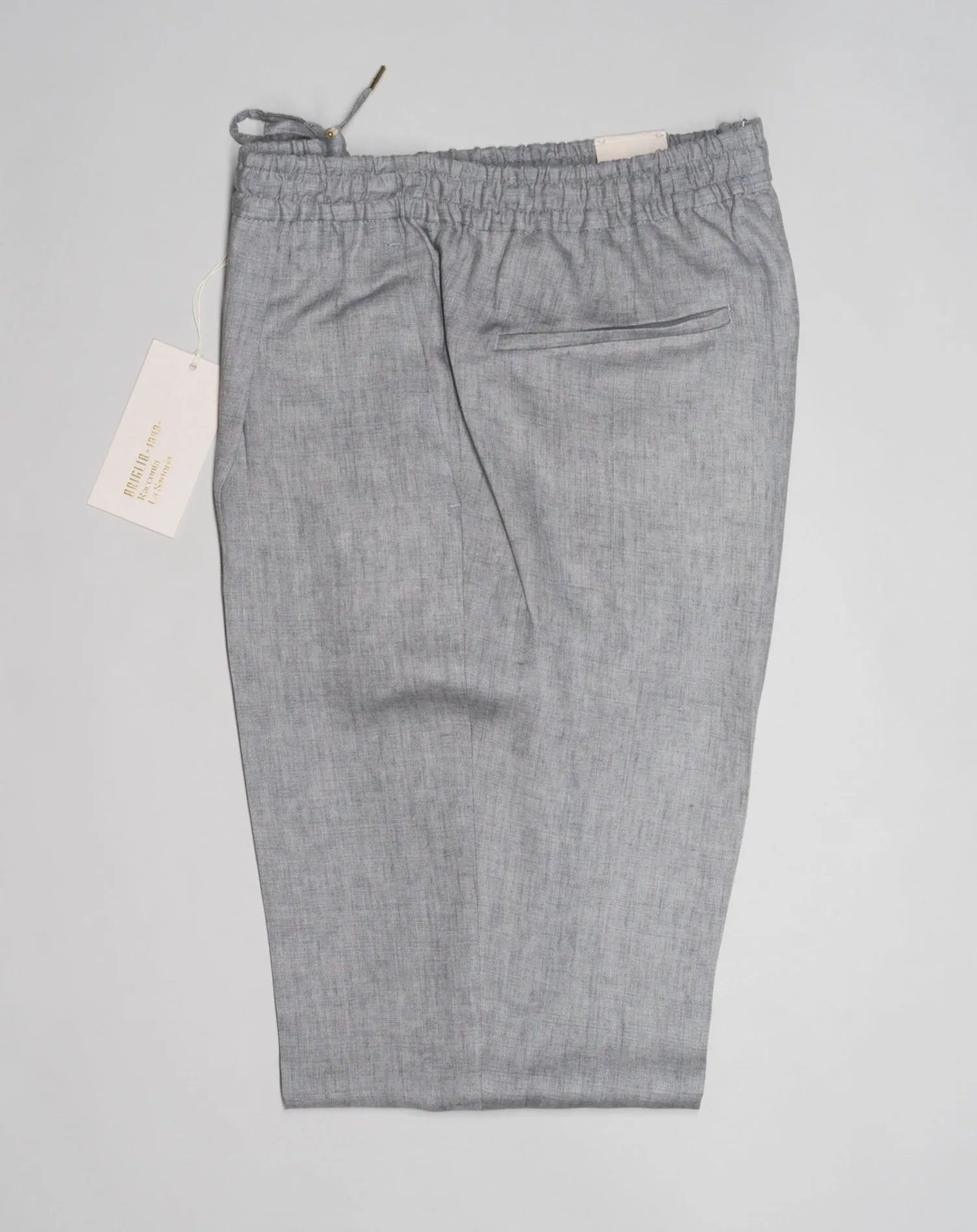 Briglia Linen Drawstring Trousers / Light Grey