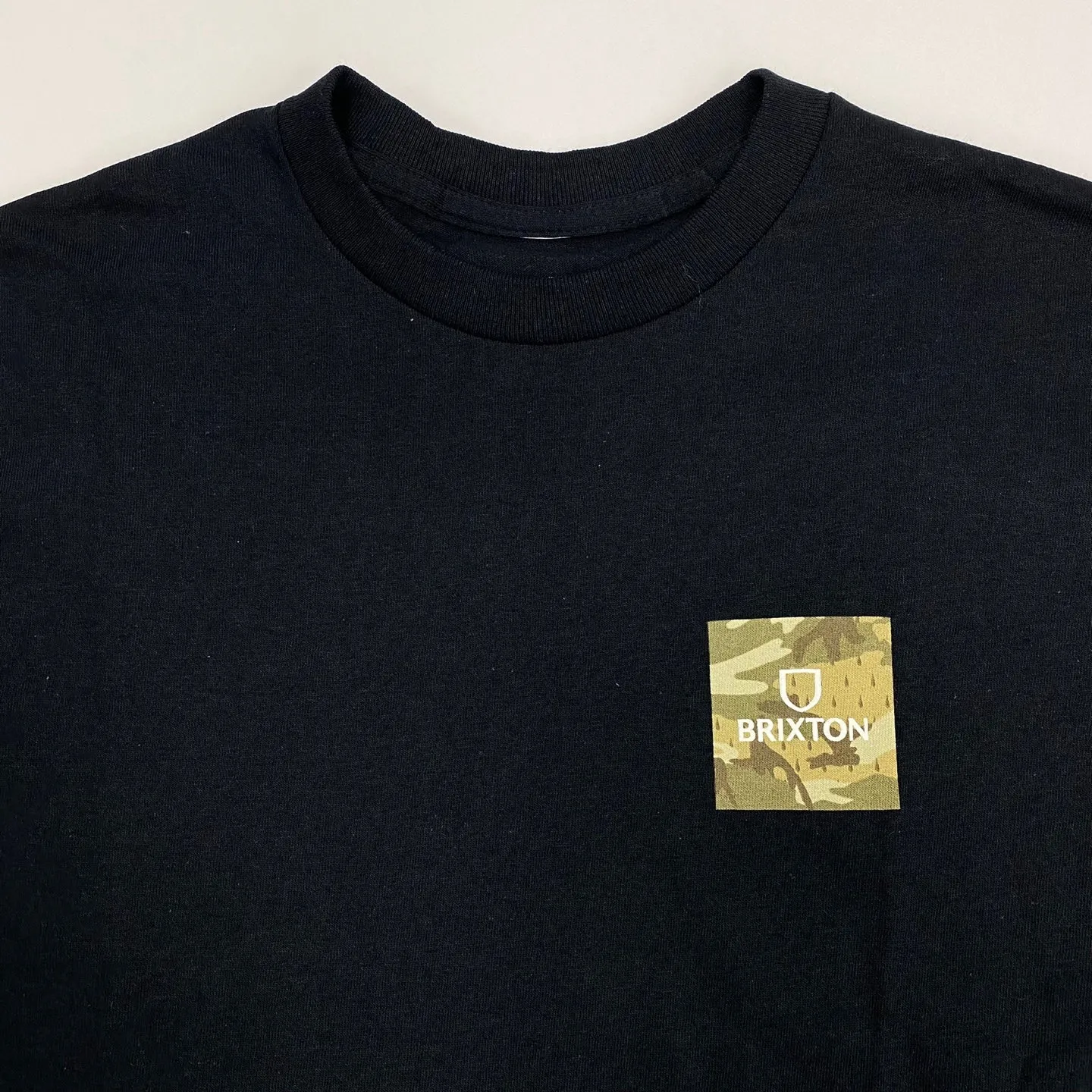 BRIXTON Alpha Square Camo Tear Drop T-Shirt