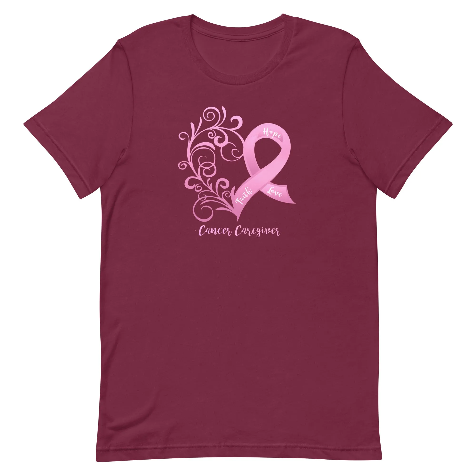 Cancer Caregiver Heart T-Shirt - Dark Colors