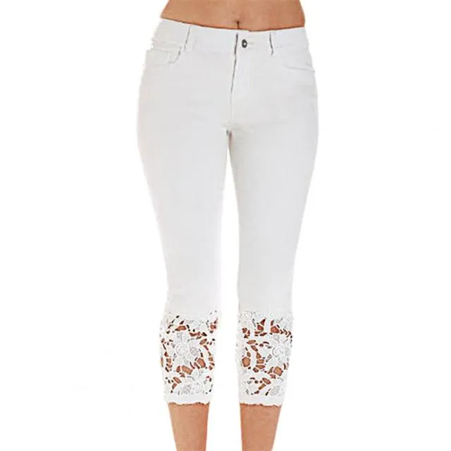 Capri Pants Calf Length Mid Rise Jeans