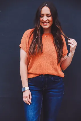 Courtney Knit Top-Orange