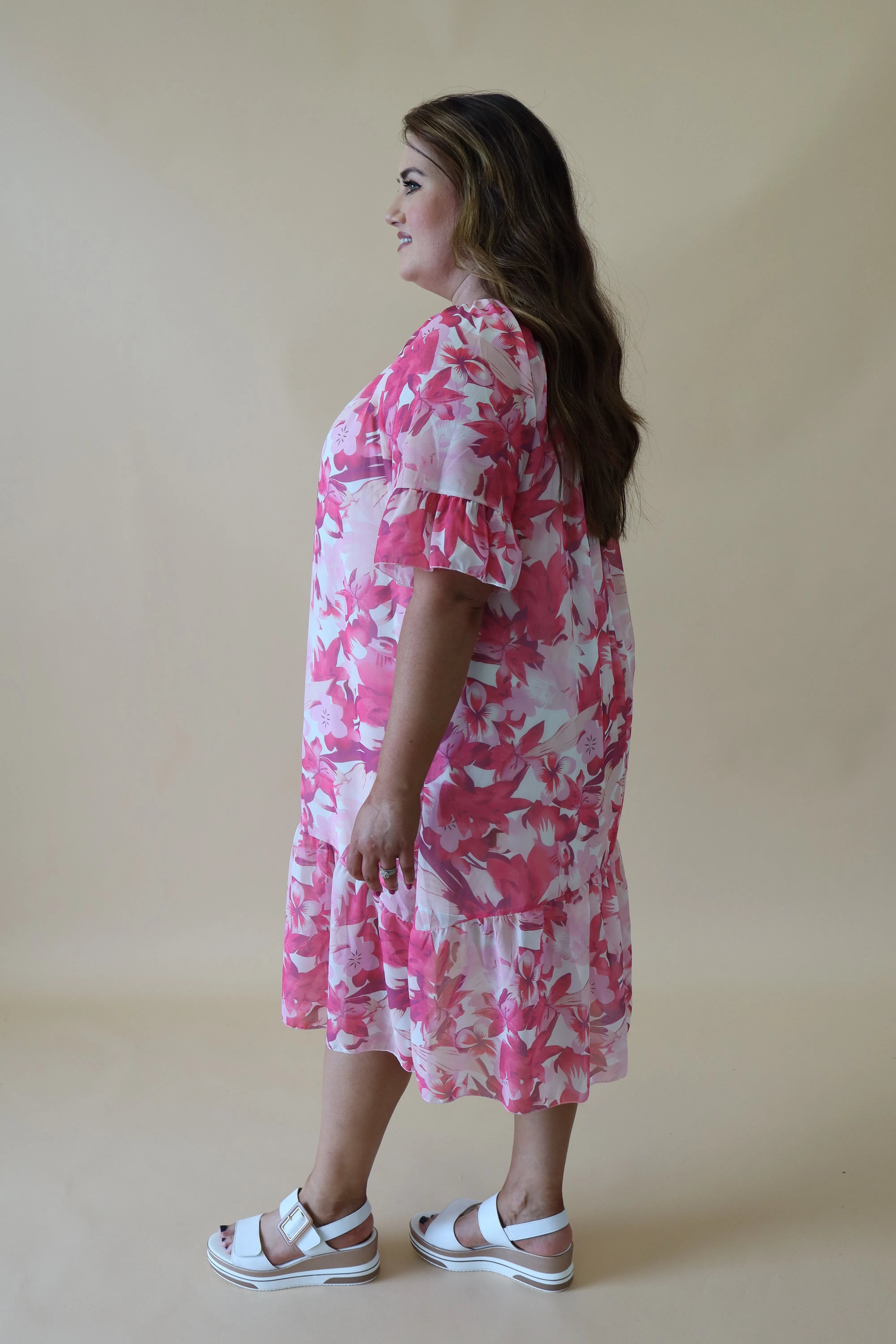 Delilah Dress in Pink Flower