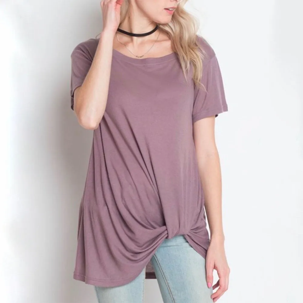 Dreamers - Knot Your Babe T-Shirt in Dusty Purple