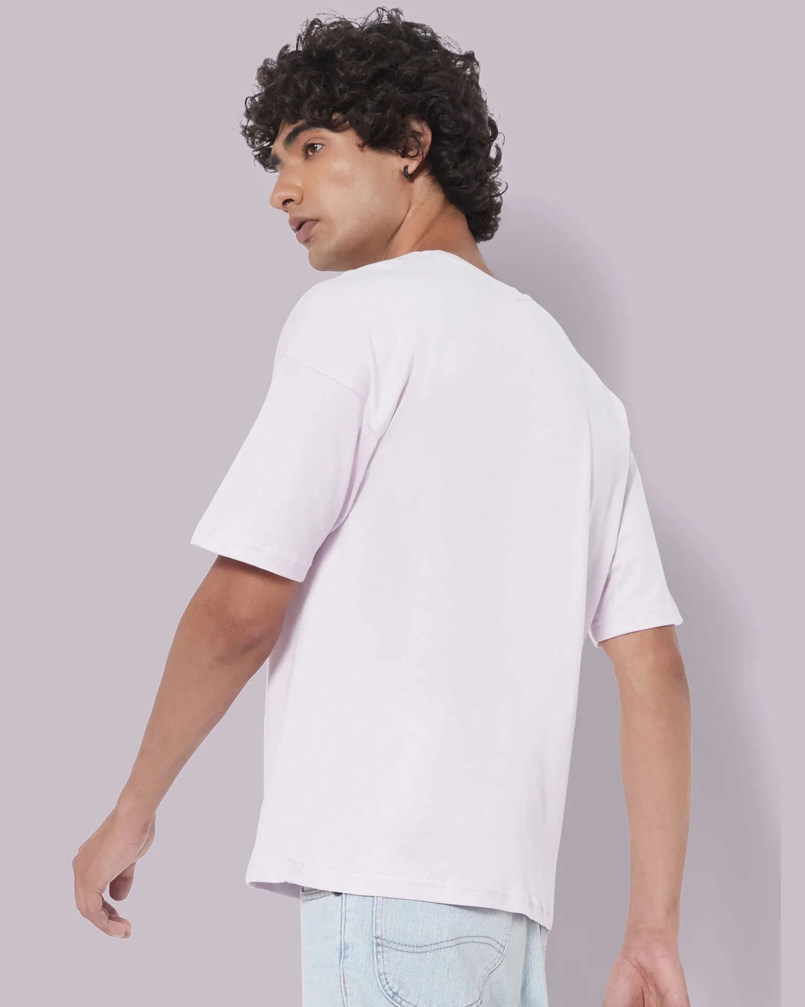 Drop Shoulder Crew Neck: Lilac