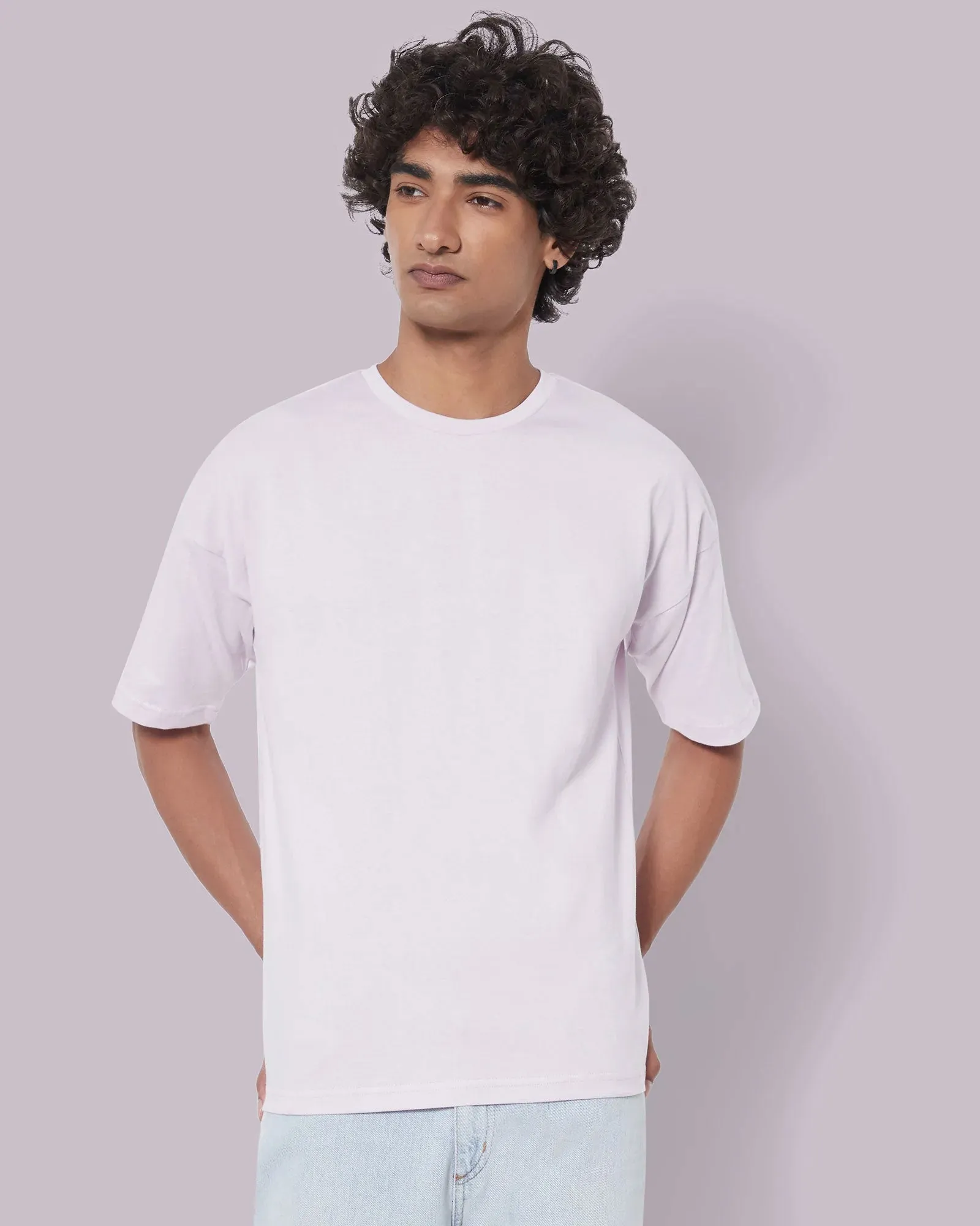 Drop Shoulder Crew Neck: Lilac